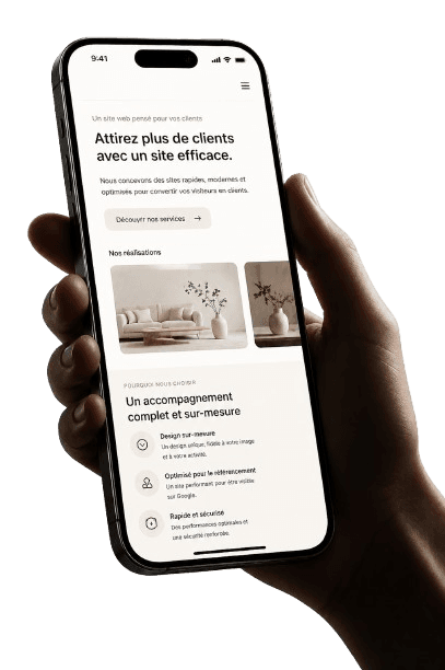 Aperçu d'un site responsive sur mobile